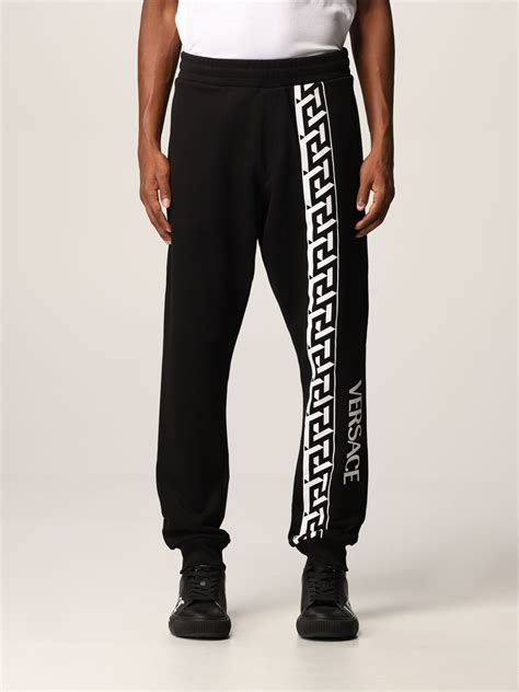 versace men's black technical trousers|versace trousers price.